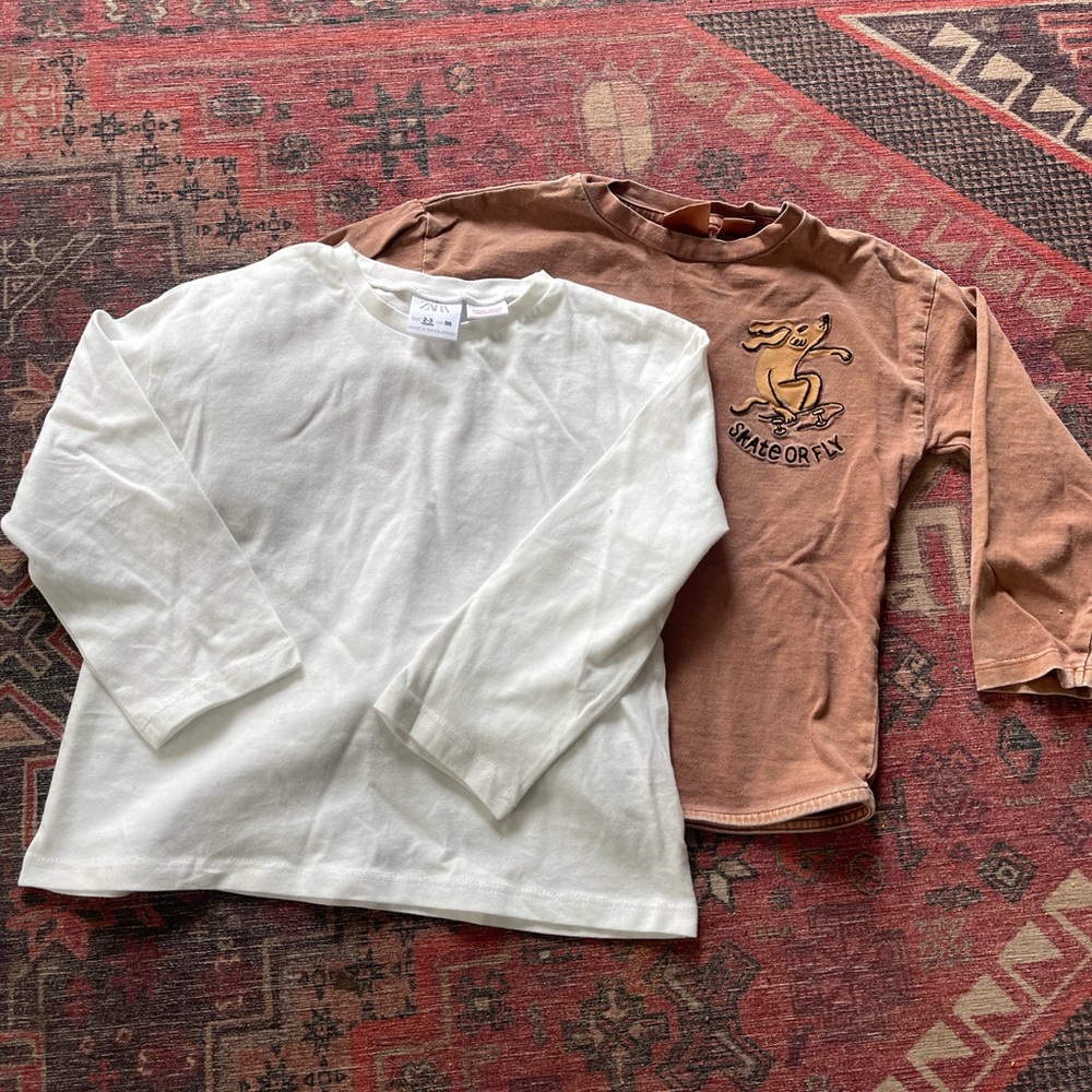 Zara White and Brown Long Sleeve Bundle